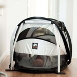 DERYAN Lit d'enfant de voyage escamotable à moustiquaire Crème