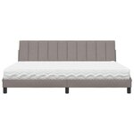 vidaXL Lit avec matelas taupe 200x200 cm tissu