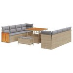 vidaXL Ensemble de canapé de jardin 11 Pièces Beige 100 x 100 x 71 cm