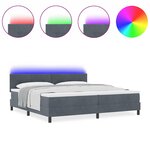vidaXL Lit à ressorts avec matelas Gris foncé 200 x 200 cm Velours
