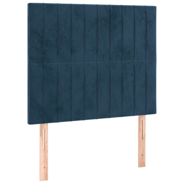 vidaXL Tête de lit Bleu foncé 80x5x118/128 cm Velours