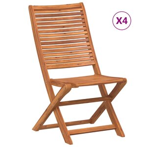 vidaXL Chaises pliables de jardin lot de 4 gris bois d'acacia massif