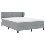vidaXL Lit à ressorts avec matelas Gris clair 160 x 200 cm tissu