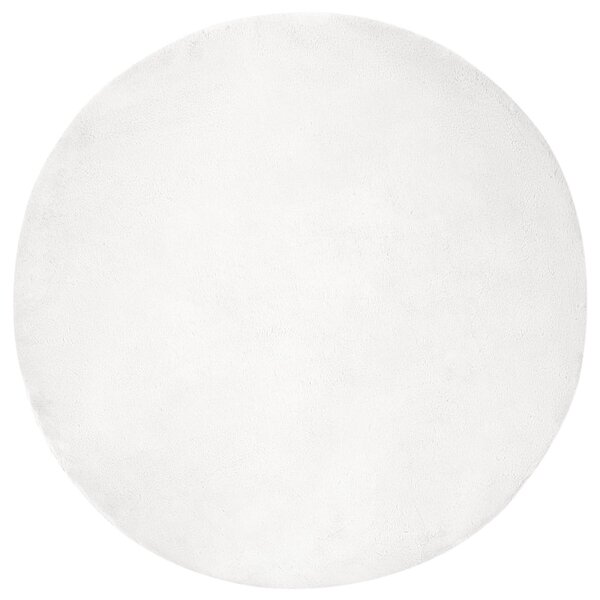 vidaXL Tapis en Fourrure Synthétique de Lapin Olite Blanc Ø 80 cm