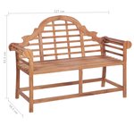 vidaXL Banc de jardin 127x58 5x92 5 cm Bois massif de teck