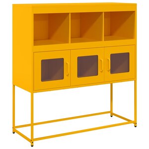 vidaXL Buffet jaune moutarde 100 5x39x107 cm acier laminé à froid