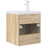 vidaXL Armoire lavabo de salle de bain et vasque et robinet intégrés