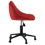 vidaXL Chaise pivotante de bureau Rouge bordeaux Velours
