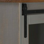 vidaXL Buffet HALDEN porte coulissante gris 80x40x80 cm bois massif