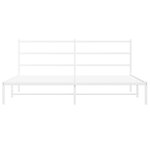 vidaXL Cadre de lit métal avec tête de lit blanc 193x203 cm