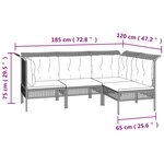 vidaXL Salon de jardin 6 Pièces avec coussins Gris Résine tressée