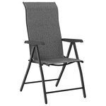 vidaXL Chaises pliables de jardin lot de 4 gris résine tressée