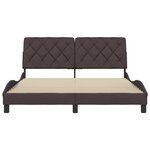 vidaXL Cadre de lit sans matelas marron foncé 160x200 cm tissu