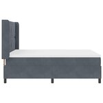 vidaXL Lit à Ressorts avec Matelas et LED Gris Foncé 160x200 cm Velours