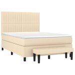vidaXL Sommier à lattes de lit avec matelas Crème 140x200 cm Tissu