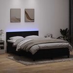 vidaXL Sommier à lattes de lit avec matelas et LED noir 160x210 cm velours