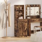 vidaXL Haut Armoire Chêne fumé 40 x 40 5 x 135 cm Bois d'ingénierie