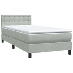 vidaXL Sommier à lattes de lit et matelas gris clair 100x210cm velours
