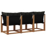 vidaXL Canapé d’extérieur milieu et coin avec coussin 3 Pièce Naturel