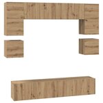 vidaXL Ensemble meuble TV 8 Pièces Chêne artisanal Bois d'ingénierie