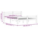 vidaXL Cadre de lit avec 2 tiroirs Blanc Bois de pin massif 140x200 cm