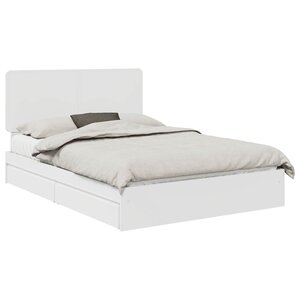vidaXL Lit de Rangement Blanc 160 x 200 cm Bois d'ingénierie