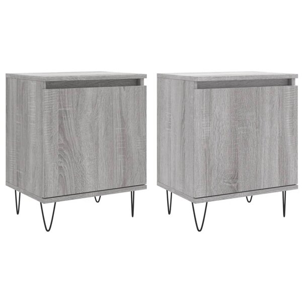 vidaXL Tables de chevet 2 Pièces sonoma gris 40x30x50cm bois d'ingénierie