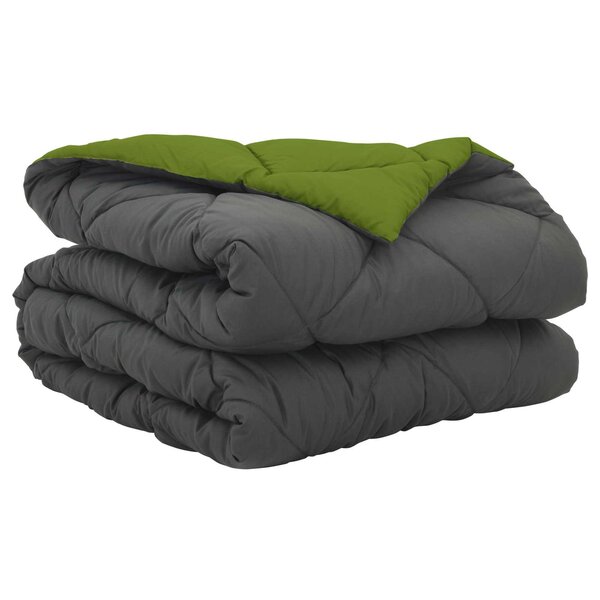 vidaXL Duvet d'été simple Vert et Anthracite 200 x 140 cm Microfibre