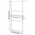 vidaXL Paroi de douche avec étagère Noir 90x195 cm Verre ESG&Aluminium