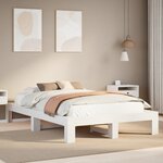vidaXL Cadre de lit sans matelas blanc 120x190 cm bois de pin massif