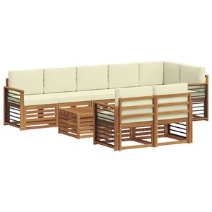 vidaXL Ensembles de canapés avec coussin 9 Pièces Naturel et Crème