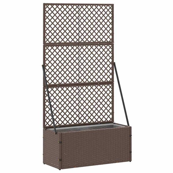 vidaXL Jardinière Marron 70 x 30 x 135 cm Métal