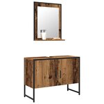 vidaXL Ensemble de mobilier de salle de bain avec porte 2 Pièces Marron