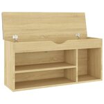 vidaXL Banc à chaussures avec coussin Chêne Sonoma Bois d'ingénierie