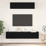 vidaXL Meuble TV mural Autre 4 Pièces Chêne noir Petite 80 x 30 x 30.5 cm