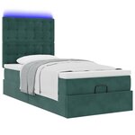 vidaXL Cadre de lit ottoman avec matelas vert foncé 80x200 cm velours