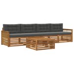 vidaXL Ensemble de canapés d'extérieur 5 pc Naturel et Anthracite