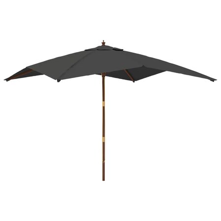 vidaXL Parasol de jardin avec mât en bois anthracite 300x300x273 cm