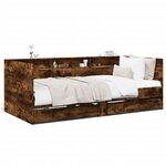 vidaXL Lit de jour avec tiroirs chêne fumé 90x190 cm bois d'ingénierie