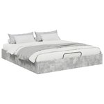 vidaXL Cadre de lit ottoman avec stockage Béton 193 x 120 x 25 cm