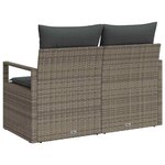 vidaXL Canapé de jardin avec coussin Gris 120 x 62 x 69 cm polyrotin