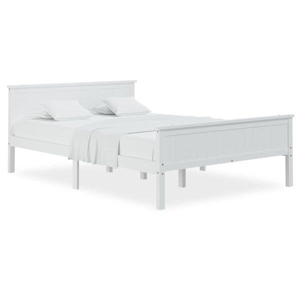 vidaXL Cadre de lit sans matelas blanc bois de pin massif 160x200 cm