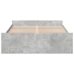 vidaXL Cadre de lit avec tiroirs sans matelas gris béton 135x190 cm
