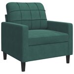 vidaXL Ensemble de canapés 3 Pièces avec coussins Vert foncé Velours