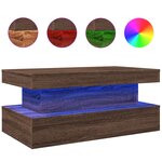 vidaXL Table basse avec lumières LED chêne marron 90x50x40 cm