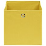 vidaXL Boîtes de rangement 4 Pièces Tissu intissé 28x28x28 cm Jaune