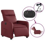 vidaXL Fauteuil inclinable électrique Rouge bordeaux Similicuir