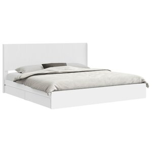 vidaXL Cadre de lit avec rangement et tête de lit Blanc 180 x 200 cm