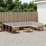 vidaXL Ensemble de canapés d'extérieur 10 Pièces Naturel et gris clair