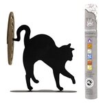 Porte-spirales d'encens chat noir + 14 bâtonnets d'encens ayurvédique